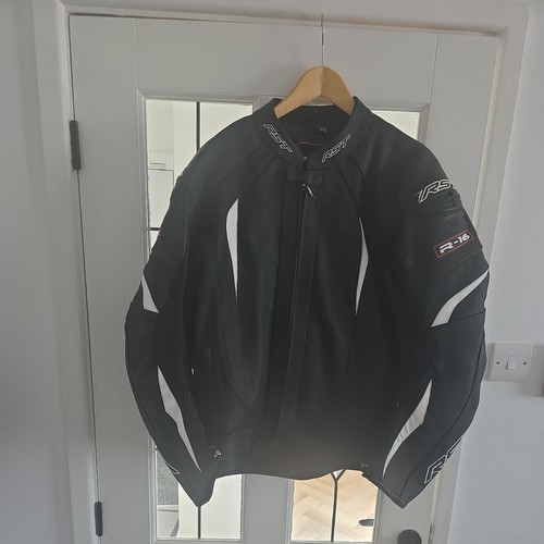 Rst black leather biker - black,