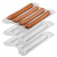 3x Microwave Hot Dog Tray Microwavable Sausage Trays Plastic Hotdog Cooking Rack