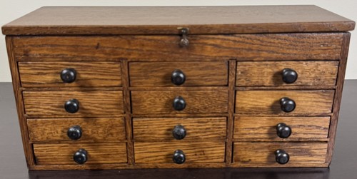 Antique twelve drawer oak - drawer,