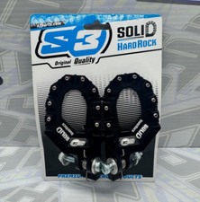 S3 Trials Hard Rock Solid Aluminium Footpegs Pegs - Sherco ST Factory 2024 BLACK
