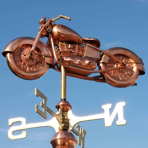 Motorcycle copper weathervane - copper,