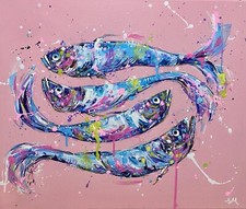 Rainbow fish original Acrylic