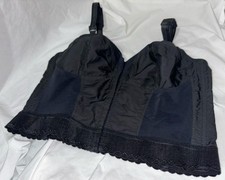 Vtg Exquisite Form Slimming Wireless Posture Support Longline Bra 44B Black