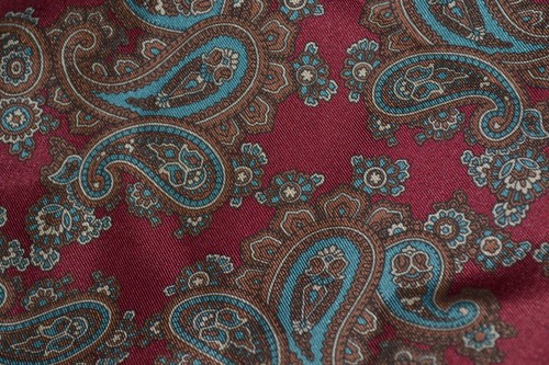 Dunn burgundy silk ascot - co,