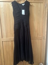 Reiss Black Saffy Ruched Bodycon Dress Size 8 New with Tags Party Cocktail