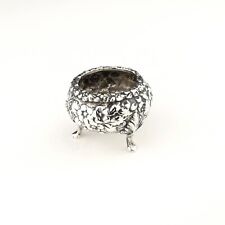Antique Ornate American Solid Sterling Silver Cauldron Salt. R. T. Polack, 1880.