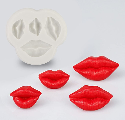 Kiss lips silicone cake decor - kiss,