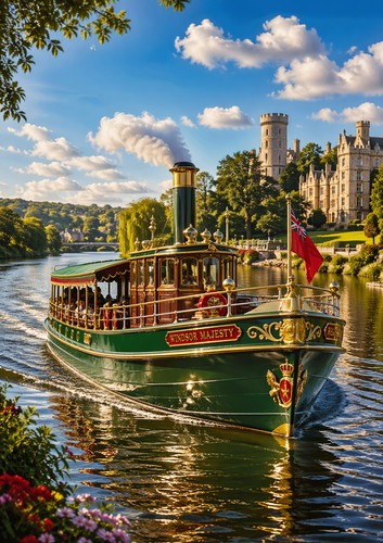 Vintage steam boat wall - vintage,