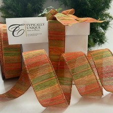 New Christmas Ribbon Autumn Wire Edged Gift Wrapping Garland Craft Bows 'Russet'