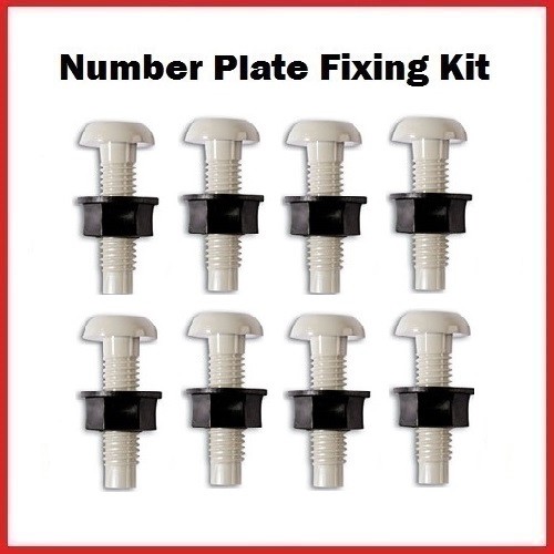 White plastic number plate - white,