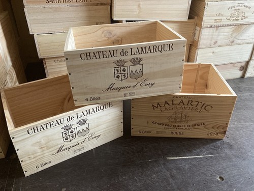 Wooden wine box crate - 3x,