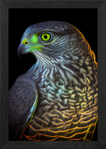 Radiant goshawk bird framed - radiant,