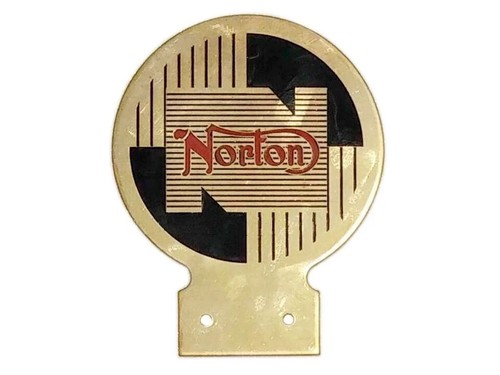 Norton brass enamel front - enamel,