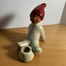 Ramsing Ceramic Pottery Denmark Nisse Figurine Candle Holder Planter Holiday