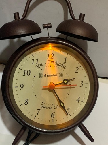Vintage bell alarm clock radio - alarm,