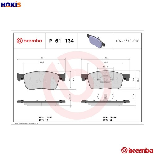 Brake pad set - brake, p
