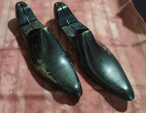 Vintage pair wooden shoe - vintage,
