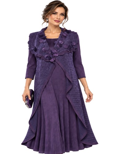 Chesca purple mock jacket - mock, midi