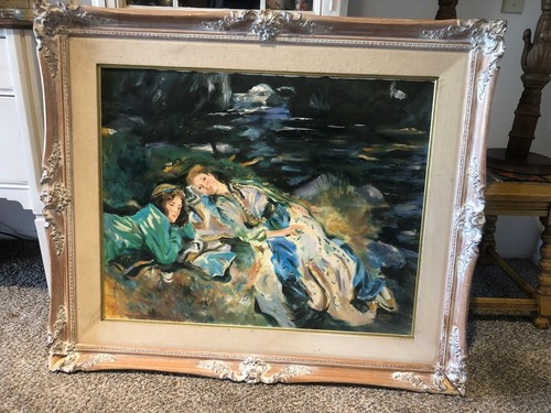 Vintage oil painting the - oil, "the