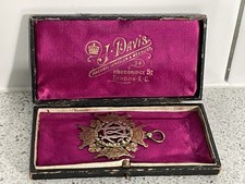 J DAVIS SILVER & SILVER GILT HALLMARKED MASONIC MEDAL LONDON 1903 MONOGRAM MC