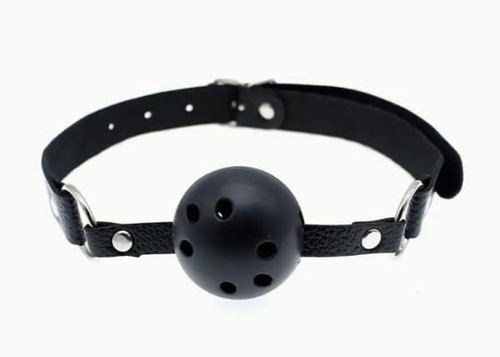 Black ball gag breathable - ball, gag,