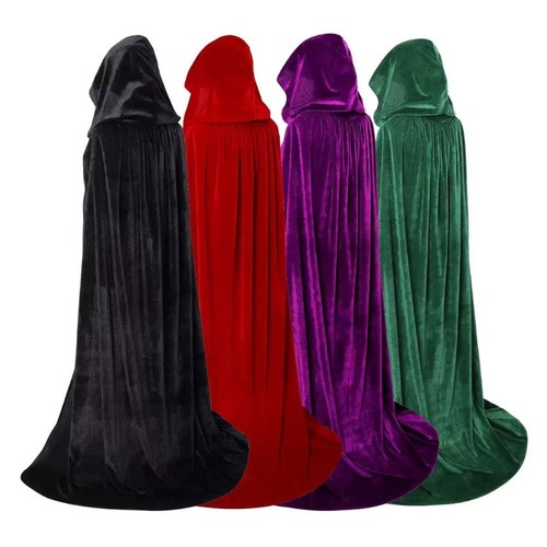 Hooded velvet cloak cape - cloak, robe