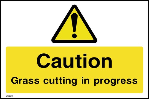 Caution grass cutting - grass,