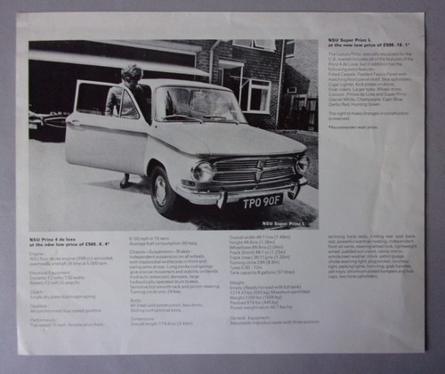 Nsu prinz luxe - luxe, super