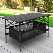 37x22" Folding Camping Table Outdoor Aluminum Roll-up BBQ Grill Cooking Table US