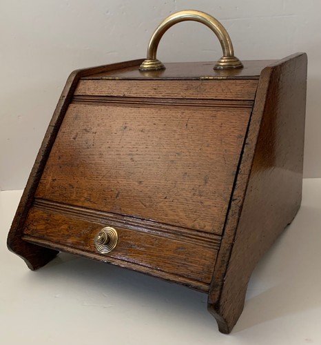 Antique wooden coal scuttle - antique,
