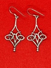 Vintage Sterling Silver Art Nouveau Celtic Earrings