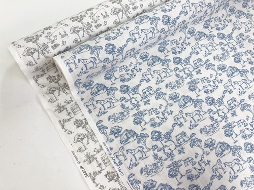 Toile jouy curtain fabric - toile,