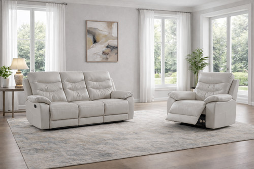 Grey italian leather seater - grey,