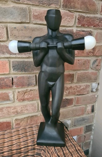 Black table lamp - table,
