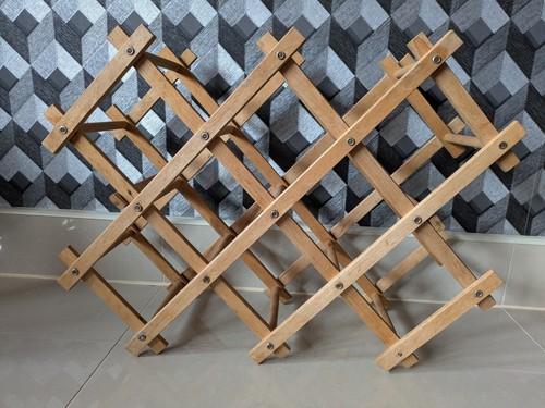 Vintage folding wooden wine - folding,