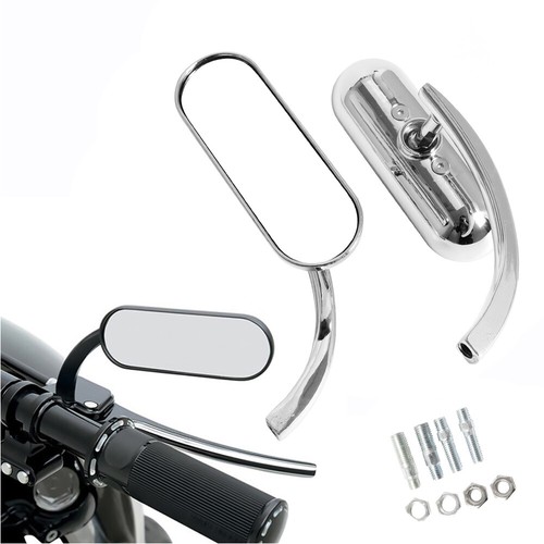 Chrome oval motorcycle mirrors - chrome,