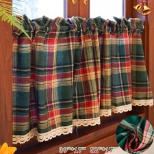 Plaid Christmas Tier Curtains