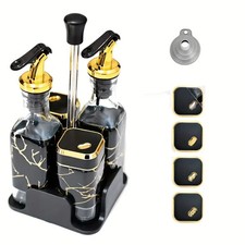 Glass Condiment Set polished 4 piece salt Condiment Holder Set