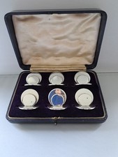 Cased Set 6 Antique silver