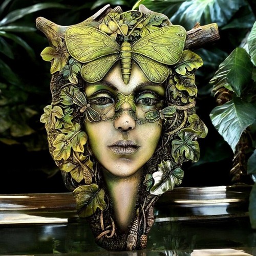 Greenman tree spirit - tree, wall