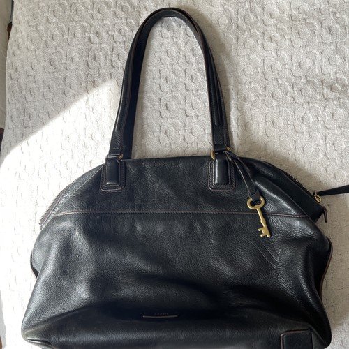 Fossil black leather - black, shoulder