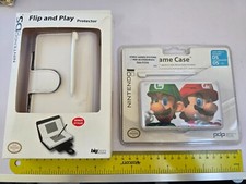 NINTENDO DS LITE OFFICIAL CONSOLE + GAME CARTRIDGE CASES  STYLUS NEW Mario White