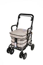 Prestige Walking /Shopping Trolley with Seat & Armrest - LIGHT TARTAN ASSEMBLED!