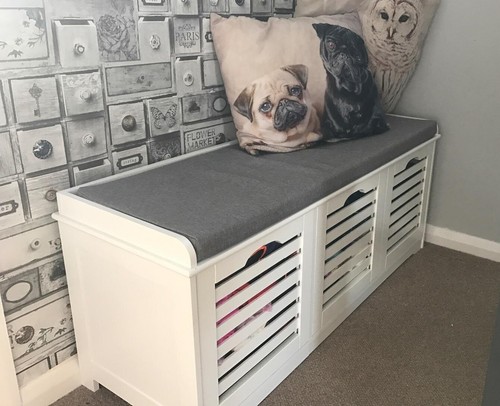 White storage bench - white, seat