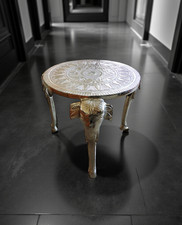 Round Silver Metal Elephant