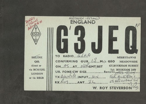 Qsl card postcard g3jeq roy - qsl,