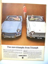 Triumph Spitfire and Herald full page print ad 1966, ''Two new Triumphs!'