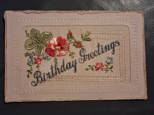 Ww1 silk postcard embroidered - ww1,