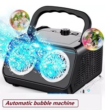 Automatic Bubble Machine Upgrade Bubble Blower with 2 Fans,50000+Bubbles-Black