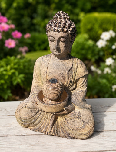 Solar buddha water fountain - buddha,